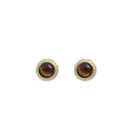 Tiger Eye Look Oval and Crystal Dangle Stud Earrings view 5