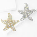 Crystal Starfish Brooch in Gold or Silver Tone Finish view 3