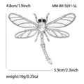 Dragonfly Rhinestone Brooch White Enamel Wings Silver Gold view 5