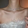 Silver Rhinestone Choker Teardrop Open Heart Bow Styles view 2