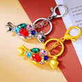 Multicolor Faceted Candy Keychains in Gold and Silver Tone Finishes view 4