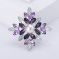Marquise Crystal Snowflake Brooch With Pearl Center in Four Colors view 9