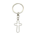 Silver Tone Metal Open Cross Keychain in Two Package Styles view 6