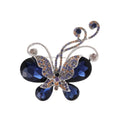 Butterfly Crystal Two Designs Metal Brooch Pin 6.4 x 6.7 cm view 6