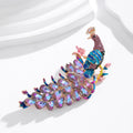 Peacock Crystal Metal Brooch Pin 6.5 x 8.5 cm for Jackets and Lapels view 4