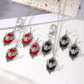 Silver Tone Bat Cameo Keychain Necklace and Earring Options view 1