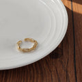Gold-Tone Pavé CZ Chain Link Open Adjustable Ring Band view 3