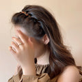 Wavy Tooth Comb Headband In Brown Tortoiseshell Or Glossy Black view 4