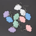 Silver Tone Pastel Cloud Resin Hook Earrings in Five Colors view 4