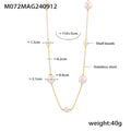 Long Station Necklace With Spaced Shell Pearl Beads view 7