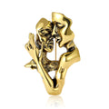 Abstract Kissing Couple Face Brooch Silver Gold Alloy Pin view 5