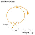 Open Wire Bow Pendant Necklace Bracelet Gold Rose Steel view 8