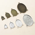 Oval Three Loop Cabochon Connector Trays in Mixed Finishes view 1
