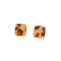 Leopard Pattern Velvet Look Stud Earrings in Four Shapes view 5