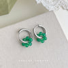 Green Bead Huggies