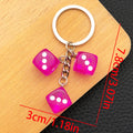 Purple White Black and Red Resin Dice Keychain Set view 6