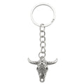 Silver Bull Skull Metal Keychain Western Longhorn Charm view 5