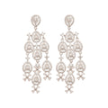 Silver Crystal Teardrop Chandelier Earrings Statement Jewelry view 5