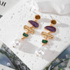 Purple Green Earrings