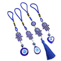 Silver-Tone Hamsa Hand Evil Eye Charm With Braided Cord view 5