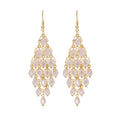 Pink Crystal Look Beaded Cascade Long Hook Earrings view 5