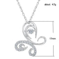 Silver Tone Butterfly Swirl Pendant Necklace Polished Jewelry view 2