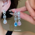 Silver Scalloped Crystal Necklace Earring Sets Three Colors view 4