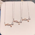 Double Star Pendant Necklace in Polished Metal Jewelry view 1