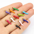 Colorful Curved Chili Pepper Enamel Charms with Gold Tone Loops view 4