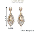 Gold Tone Silver Tone Champagne Ornate Teardrop Tassel Crystal Four Designs Metal Dangle view 2