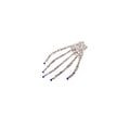 Rhinestone Skeleton Hand Claw Brooch Gold Silver Red Blue Clear view 4