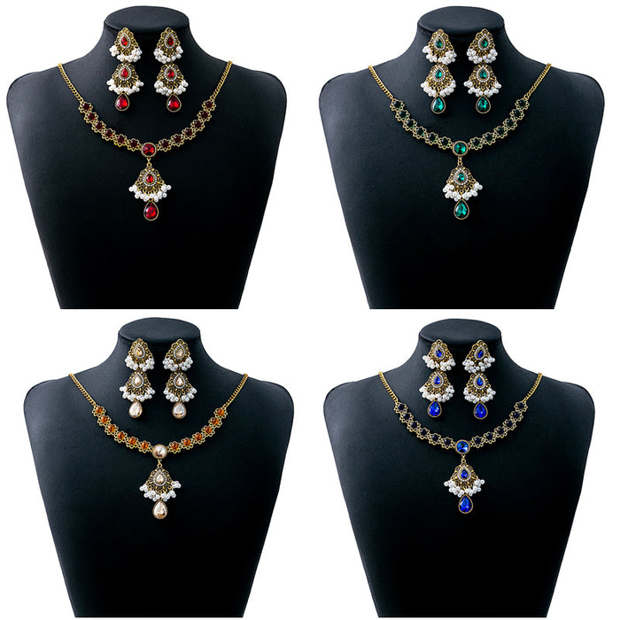 Fourteen Ornate Necklace and Jhumka Earring Jewelry Sets