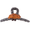 Gingham Fabric Claw Clip Croissant Charm Black White view 5