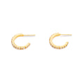 Crystal Look Small C Hoop Earrings in Gold and Silver view 5