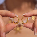 Twisted Irregular Geometric Mini Huggie Hoops Gold Steel view 2