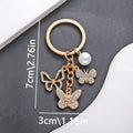 Gold, Silver and Crystal Butterfly Metal Keychains, 3 Styles view 8