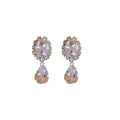 Clear Crystal Oval and Teardrop Statement Stud Earrings view 5