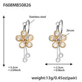 Crystal Five Petal Flower Drop Earrings in Three Metal Finishes view 7