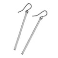Gold Silver and Black Straight Bar Long Hook Earrings view 5
