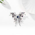 Silver Tone Butterfly Crystal Metal Brooch Pin for Jackets and Lapels view 3