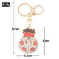 Rhinestone Flower Fortune Bag Keychain Gold Clasp Four Colors view 3