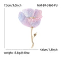 Long Stem Translucent Poppy Brooch in Ten Colorways view 6