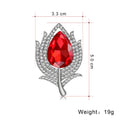 Blue Silver Tone Leaf Crystal Two Designs Metal Brooch Pin view 2