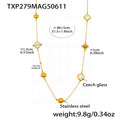 Gold Stainless Steel Long Czech Glass Station Necklace 80cm view 11