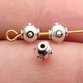 5.9x5.9x5.3mm 0.42g Antique Silver Zinc Alloy Raised Dot Round Spacer Beads for Bracelet Jewelry Making