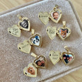 Gold Tone Hinged Photo Locket Necklace In Three Shapes view 3