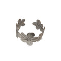 Antique Gold Tone Floral Relief Wide Open Cuff Bracelet view 5