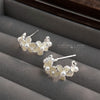 Cream Flower C Hoops