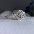Round Solitaire Halo Two-Ring Set In Polished Silver Tone view 4