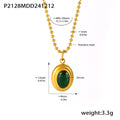 Gold Ball Chain Teardrop Zircon Pendant Necklace Color Combos view 9